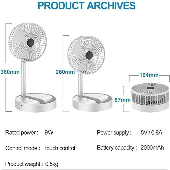 USB Handheld Fan & Rechargeable AC/DC Table/Wall Fan